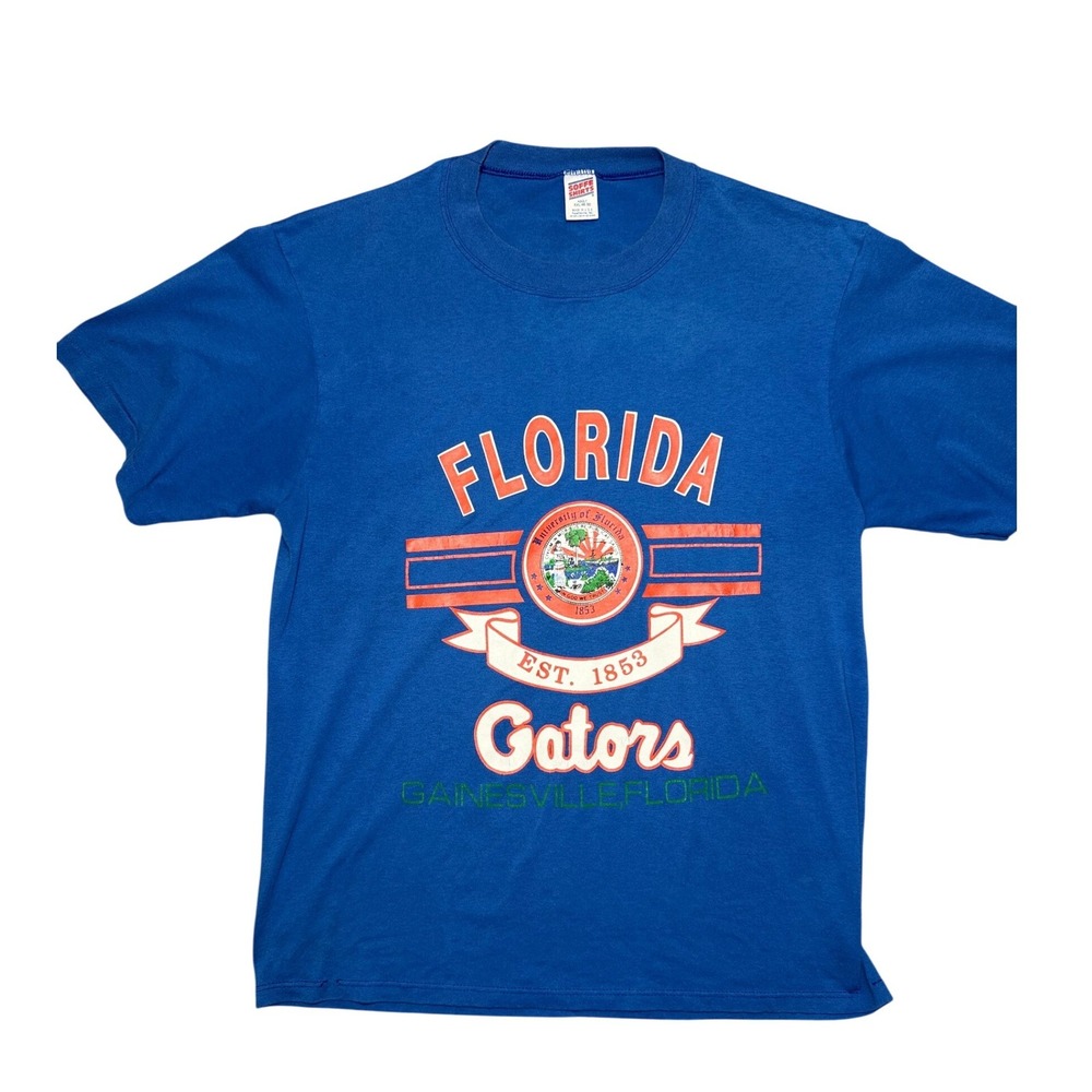 Vintage University‎ of Florida Gators T Shirt Blue XXL USA 90s Single Stitch 2XL